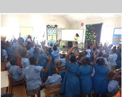 Surely a picture tells a thousand words - Students were excited and all on board -
participating in fun activities and answering questions on road safety